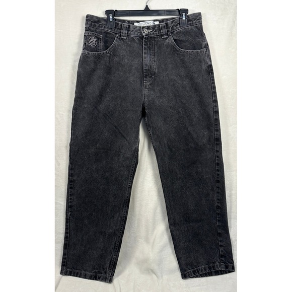 Polar Skate Co. Other - Polar Skate Co 93 Denim Mens 32 Silver Black Baggy Fit Straight Leg Jeans
